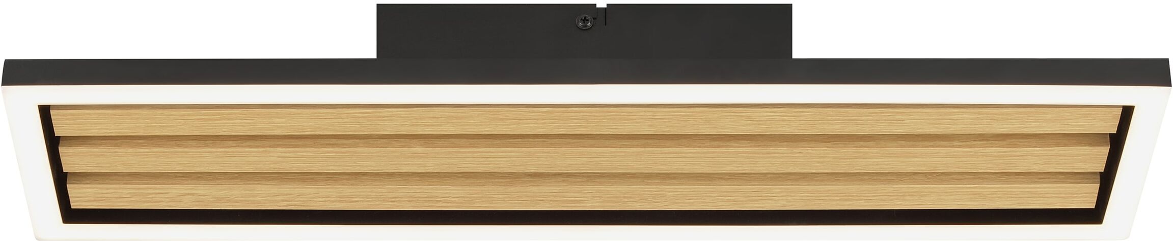 BRILLIANT LED Deckenleuchte "Calma", braun (schwarz, natur), 1, H: 5cm, 1 Stk., Leuchten, 3000 K, dimmbar, Holz/Metall, schwarz, LED Deckenleuchte