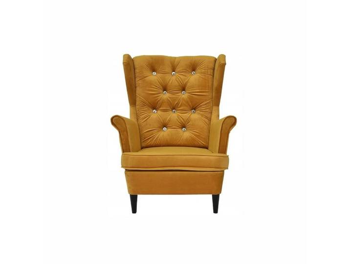 Family Meble Sessel Family Meble Gaja Ohrensessel Royal 10 goldfarben aus Velours 84x92x10