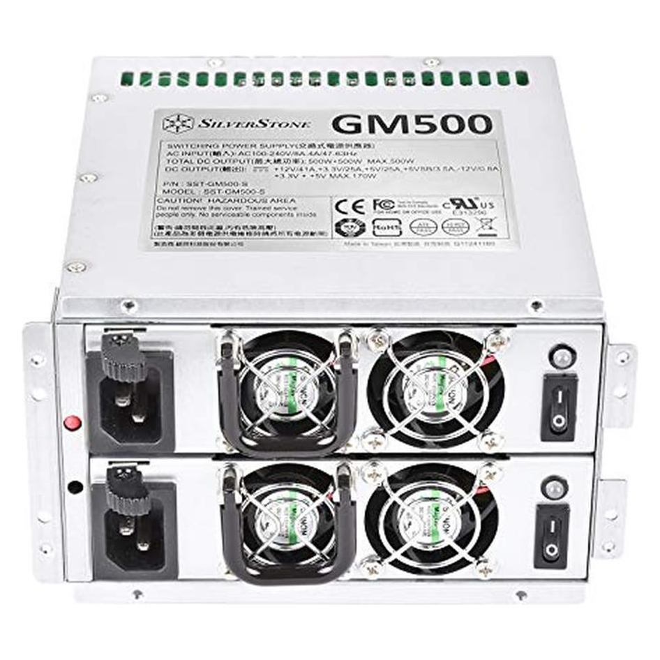 Silverstone GM500-S, Redundantes Mini-Netzteil 80 Plus Silver, 500 W+500W, SST-GM500-S (1000 W) (SST-GM500-S)