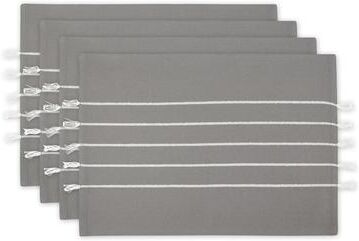DII Gray and White Stripe Tassel Placemat (Set of 4)