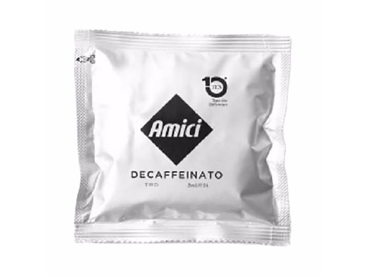 Amici 50 Stk. einzeln verpackt Koffeinfrei Kaffepads – Diverse Kaffeekapseln/Kaffeepads – weiss / braun
