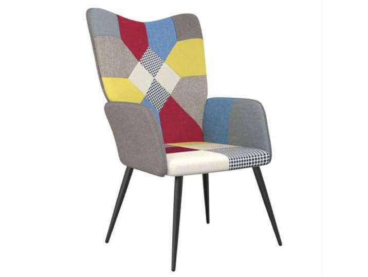 Sessel Patchwork Stoffbezug mit Stahlrahmen Schwammfüllung, weiches Gewebe, stabiler Stahlrahmen, modernes Design