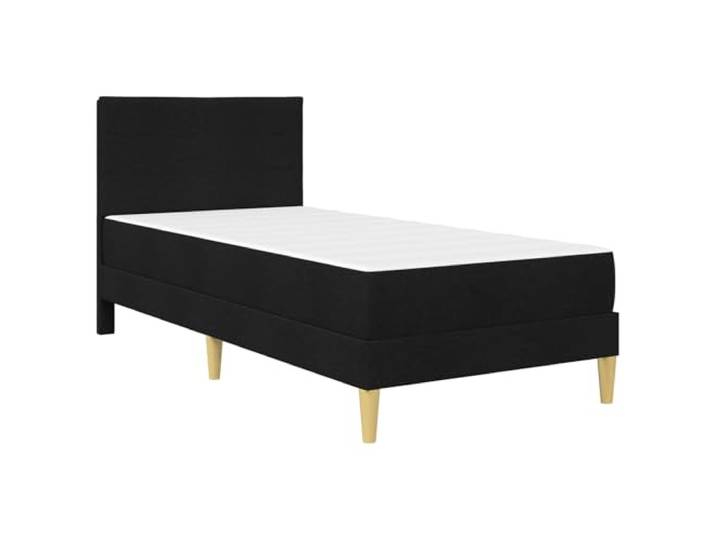 KTHLBRH Bettgestell mit Matratze, schwarz, 90 x 190 cm, Stoff Gepolstertes Kopfteil, Lattenrost, praktische Bettunterlage, einfach zu montieren