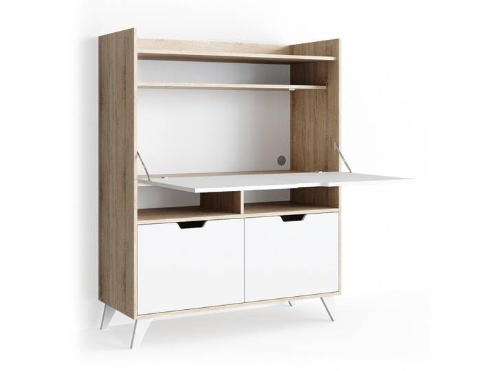 Vicco Sekretär Schreibtisch Berdi Sonoma 110 x 45 cm, Sonoma Eiche, 6 Fächer, Rechteckig, 110x140x45 cm, Büromöbel, Schreibtische, Sekretäre
