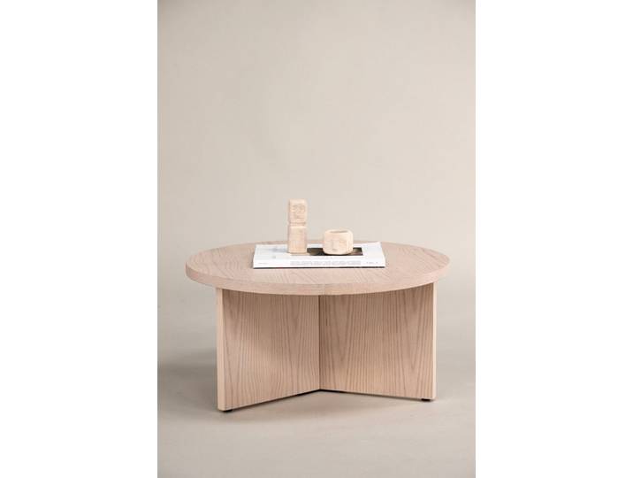Venture Home Couchtisch Saltö, runder Couchtisch in Holzfurnier-Optik, Ø 85 cm, Sofatisch, Furnier, rund, gepflegt, behaglich, edel