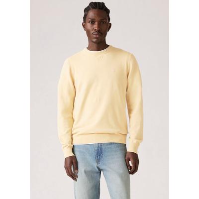 Rundhalspullover LEVI'S "LIGHTWEIGHT HM SWEATER", Herren, Gr. XL, beige (rutabaga pique), Strick, Obermaterial: 100% Baumwolle, regular fit normal, Rundhals, angesetztes Bündchen, Pullover Rundhalspullover, Feingerippte Abschlüsse