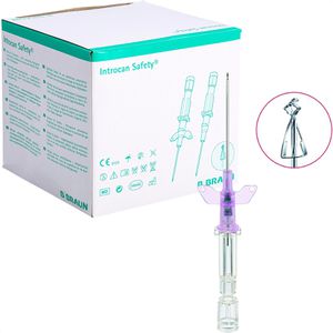 B.Braun Kanülen Introcan Safety-W PUR, 50 Stück, 20G x 1,26 Zoll, pink, sterile Verweilkanüle