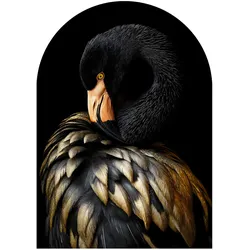 Glasbild Schwarz/Goldfarben ca.70x100cm