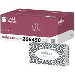 Satino by Wepa, Taschentücher + Kosmetiktücher, Kosmetiktücher Box 2-lagig Zellstoff 100 Blatt satino Prestige