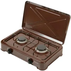 Ravanson Adjustable 2-burner stove K-02BR, Kochplatte, Braun