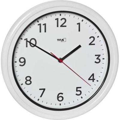 TFA Dostmann 60.3078.02 Quarz Outdooruhr 33cm x 52mm Weiß spritzwassergeschützt