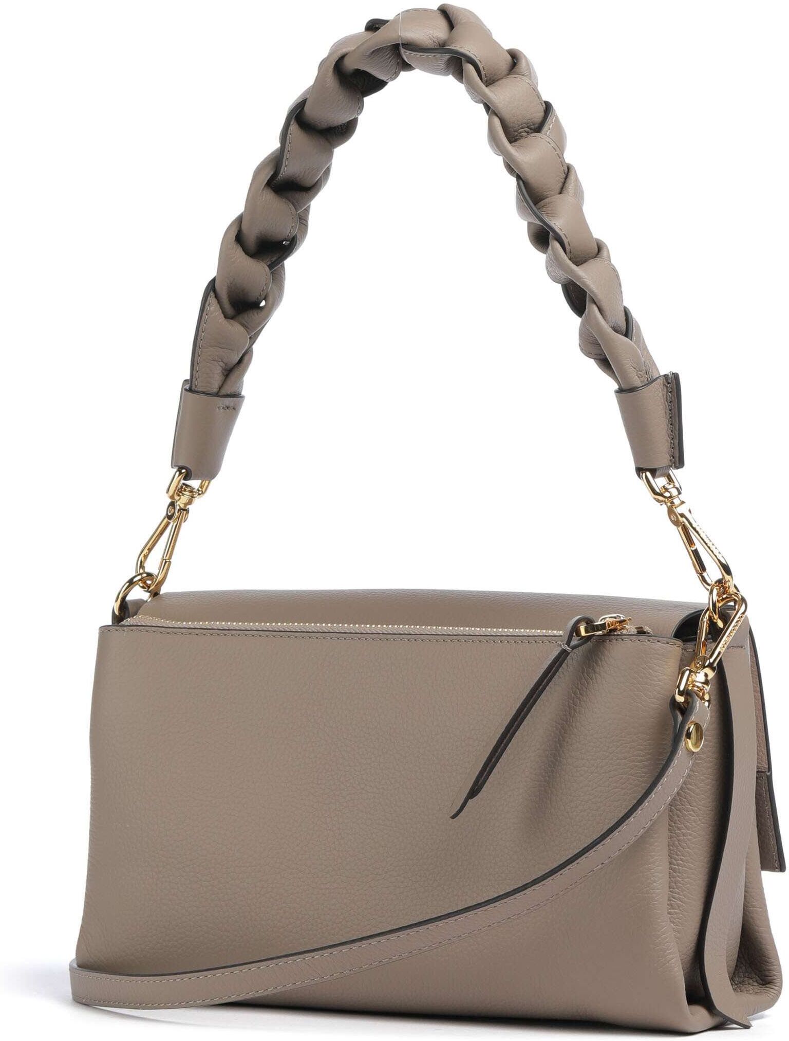 Coccinelle Boheme Grana Double Schultertasche aus Leder, braun