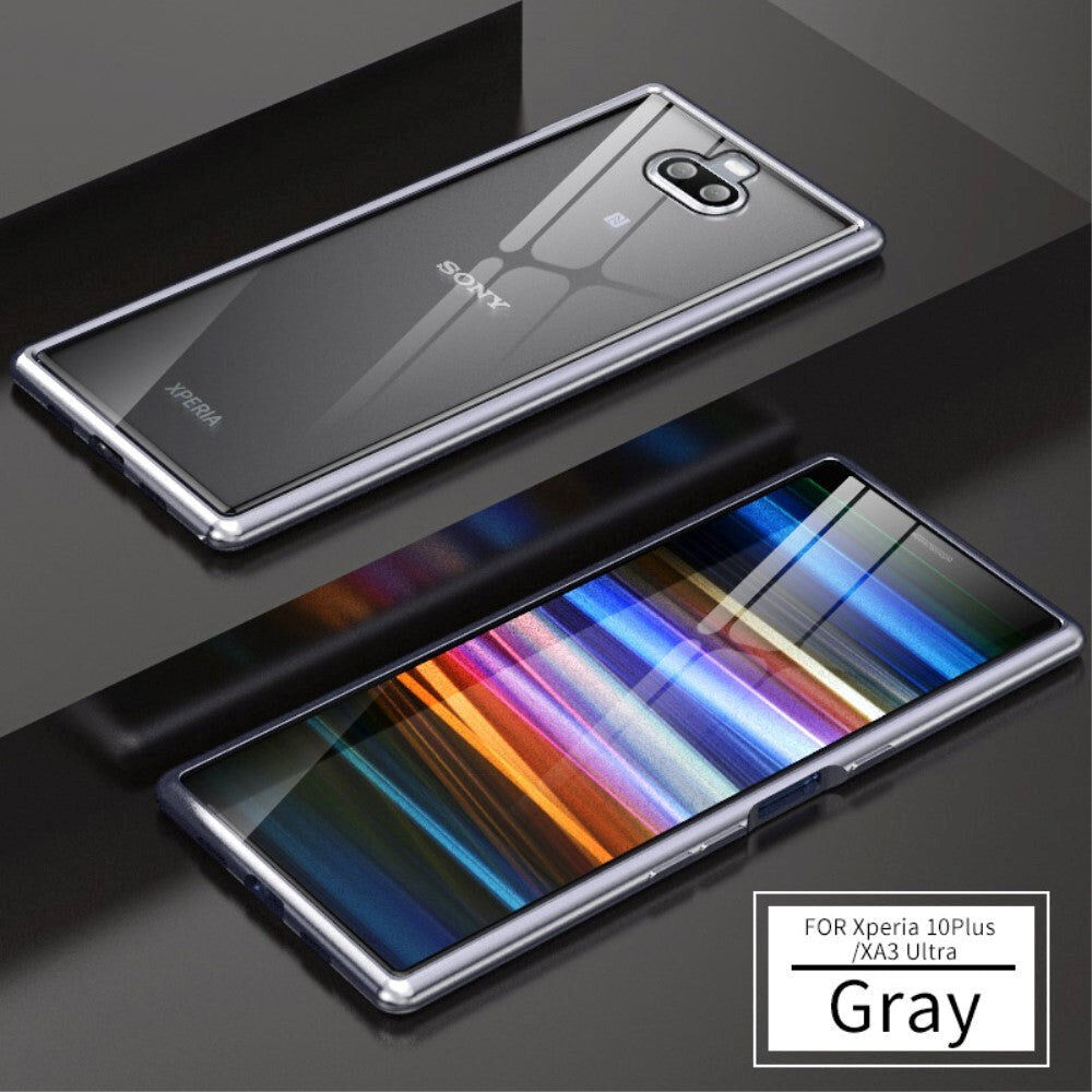INCOVER Sony Xperia 10 Plus Cover m. Metal Bumper & Glasbagside - Grå