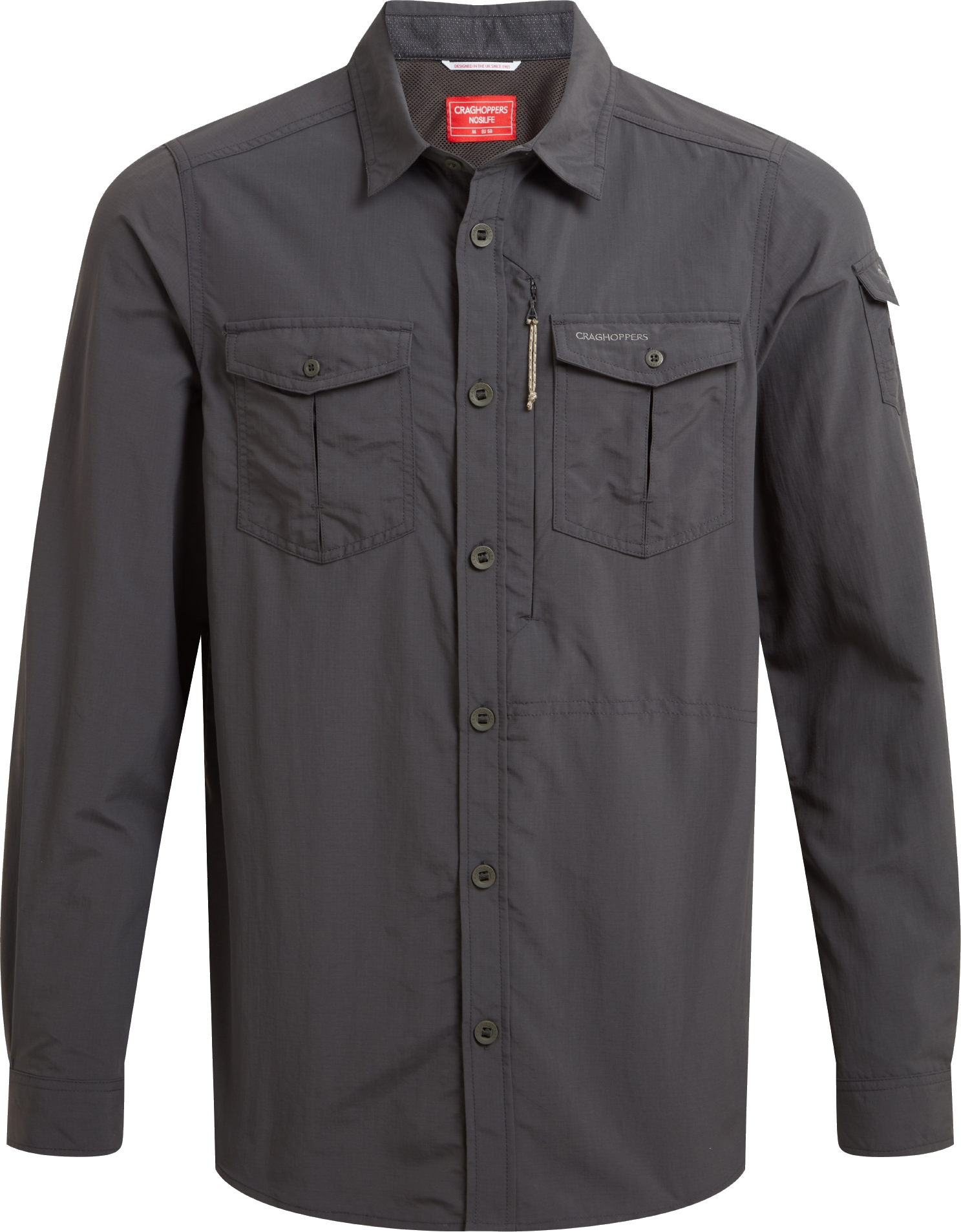 Craghoppers Men's Nosilife Adventure Long Sleeved Shirt III Black Pepper, M