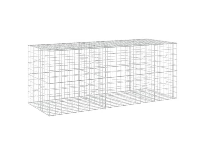 Gabion aus verzinktem Stahl, 250 x 100 x 100 cm, Draht 3,5 mm Verzinkter Stahl, 3,5 mm Draht, 10 x 10 cm, Haken und Clips, für den Außenbereich, Garten, Terrasse