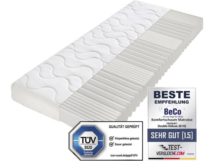 Komfortschaummatratze BECO Double Deluxe Matratze 20, Matratze in 90x200 cm und weiteren Grössen , weiss (weiß), B:100cm H:20cm L:200cm, Bezug: 100% Polyester, Matratzen, Komfortschaummatratze, Matratze vom TÜV Süd getestet*, über 2.000 5-Sterne-Bewertungen