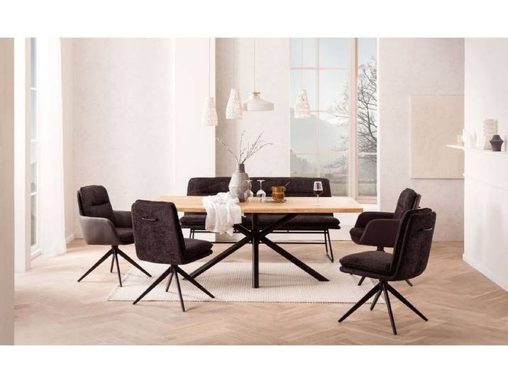 Esstisch HOME AFFAIRE, beige (natur, schwarz, natur), B:180cm H:77cm, Tische, Esstisch
