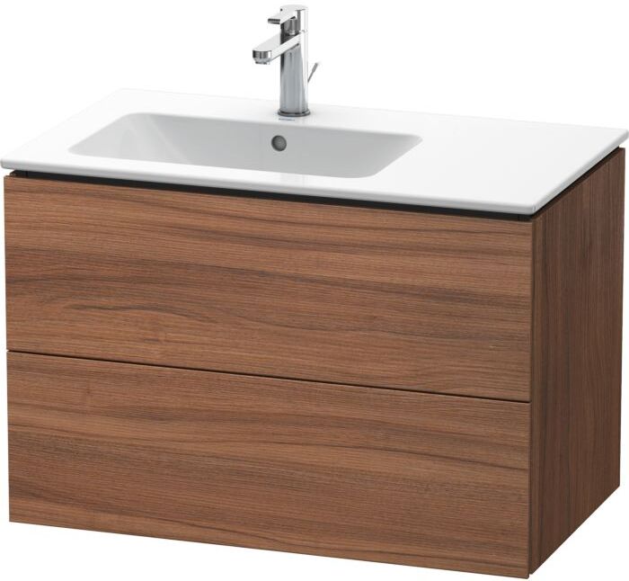 Duravit L-Cube Waschtisch-Unterschrank LC629107979 82x48,1x55cm, 2 Schubkästen, Becken links, nussbaum natur