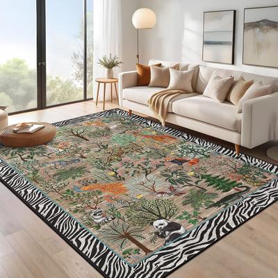 Garvee Washable Jungle Animal Leopard Print Area Rug