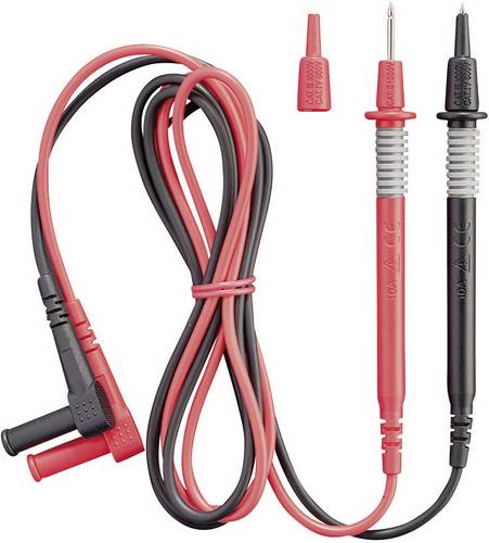 Benning 044146 Sicherheits-Messleitungs-Set Lamellenstecker 2mm Prüfspitze 1.00m Schwarz, Rot 1St.