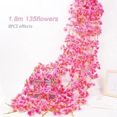 Inspire Essentials Cherry Blossom Garland Artificial Flower Vine Elegant Decor 8