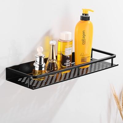 Badezimmerregal neues Design modernes Aluminiummaterial Badezimmerablageregal an der Wand befestigt schwarz 1pc