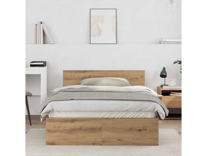 RJPLMFV Wandbettgestell aus Holz, 193 x 125 x 70 cm Minimalistisches Design, Kopfteil an der Wand befestigt, Lattenrost inklusive, pflegeleicht