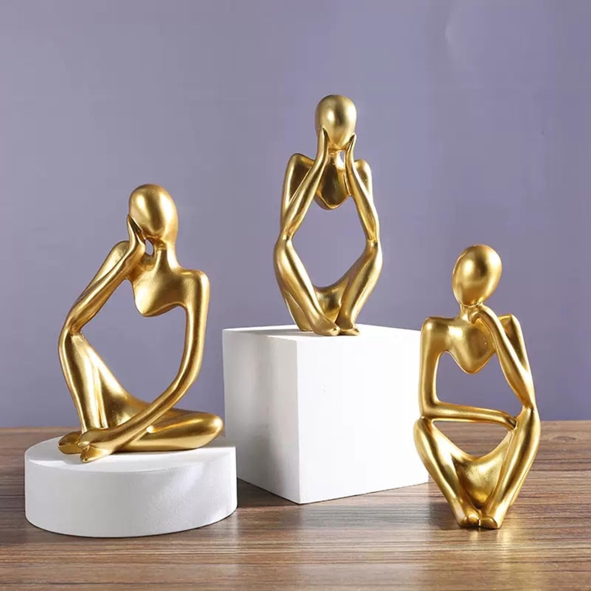 Abstracte Denker Sculptuur - Moderne Decoratie voor Huis en Kantoor - Goud