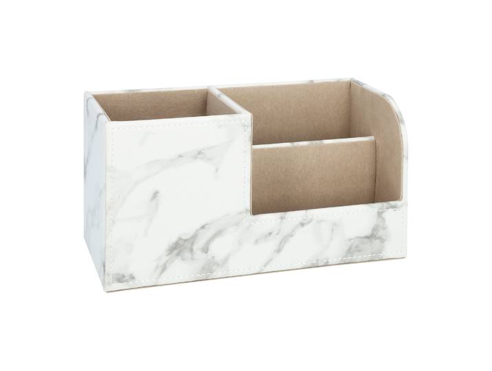 QUVIO Bureau organizer - 3 vakken - Marmerlook