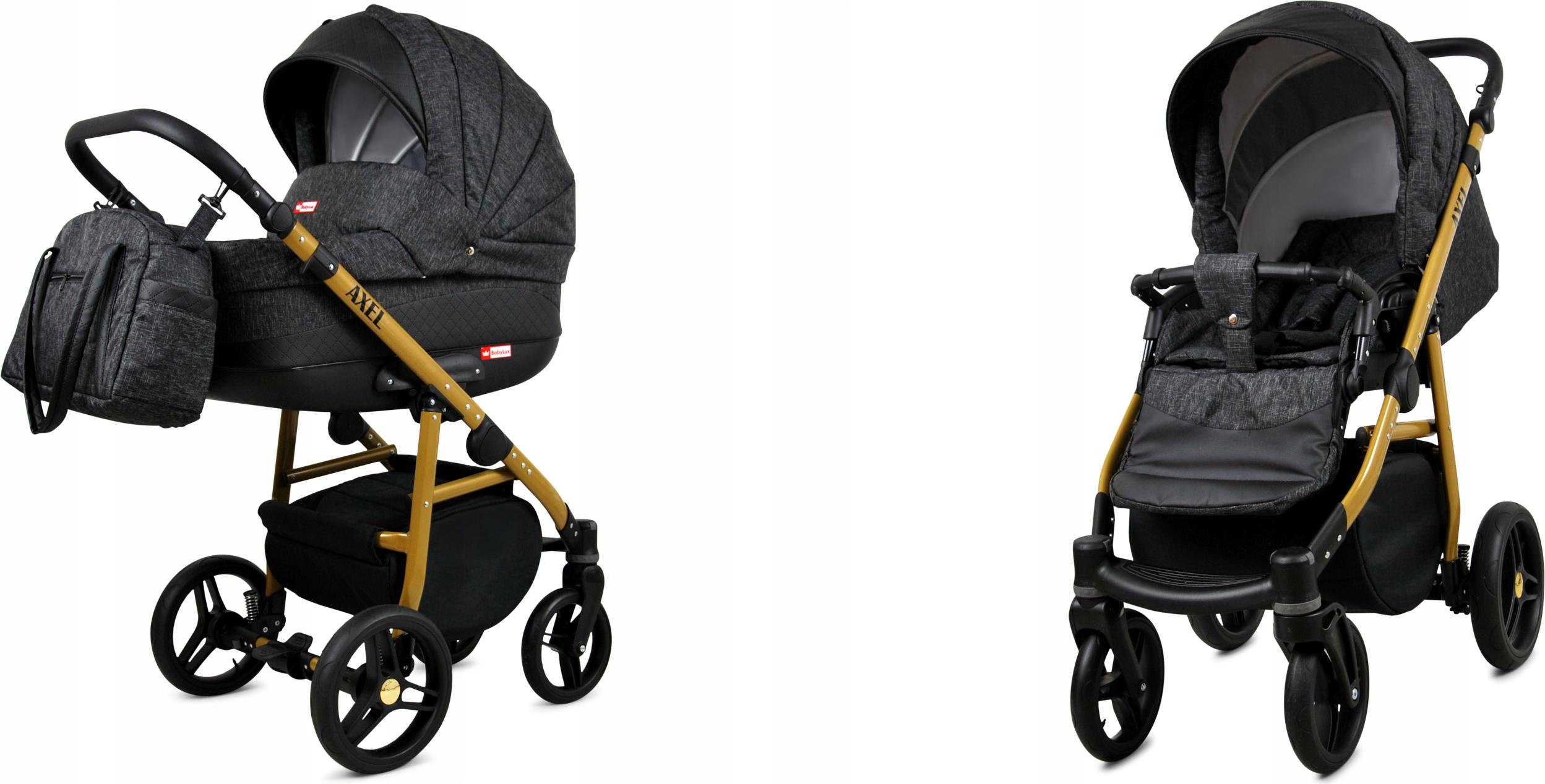 BabyLux Axel | 2in1 Kinderwagen Set | Carbon | Kombikinderwagen | Kinderwagenset | Buggy + Baby