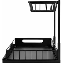 Cheffinger Unterspüle Regal Metall 2 Ebenen, Küchen Organizer, Schwarz