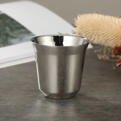 Smart Shopping Spot High Quality Stainless Steel Double Wall JUSTINLAU Mini Coffee Cups, Portable Heat insulating Drink Cups silver
