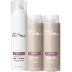 900ml Paul Mitchell Extra-Body Care Set (Shampoo 300ml + Conditioner 300ml + Spray 300ml)