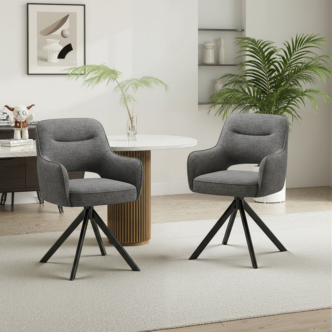 George Oliver 51 cm H Fabric Armchair Grey 84cm H X 38cm W X 62cm D