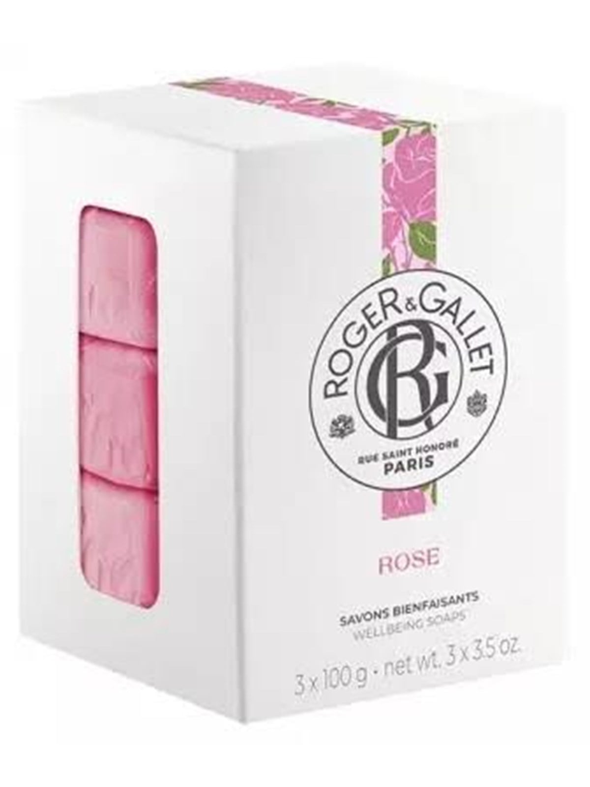 Roger & Gallet Rose 3 Wellbeing Soaps of 100g