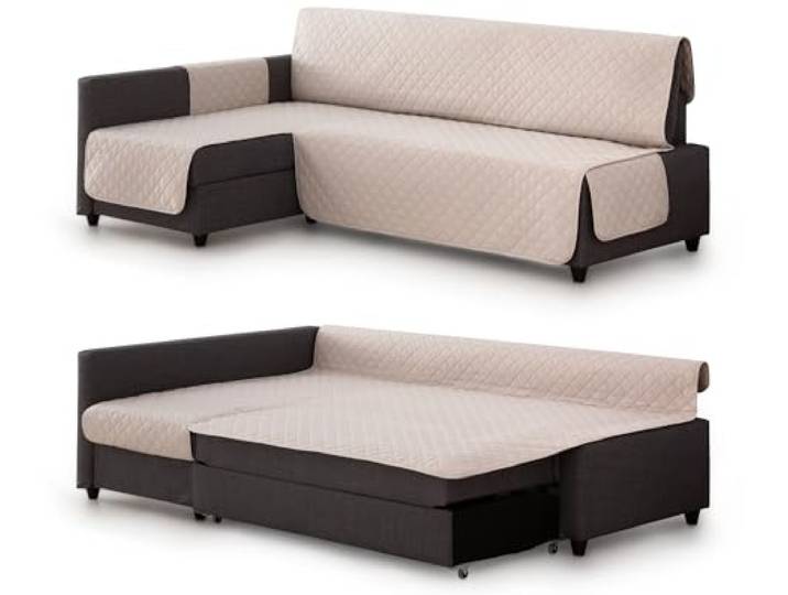 Milica Housse rembourrée Compatible avec Le canapé d’Angle-lit Friheten de IKEA Protection élégante et Lavable Adaptée à méridienne Gauche ou Droite Fabriquée en Europe Couleur : Beige