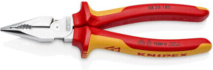 KNIPEX Pince combinée pointue VDE chromée avec poignées multicouches 185 mm (08 26 185)