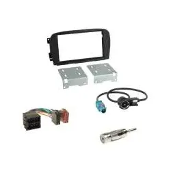Doppel 2-DIN Einbaurahmen Radioblende+Adapterkabel für Mercedes SL-Klasse (R2...