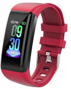 Inspired Deals "C21 Smart Fitness Tracker With 1.14"" IPS Display, Health Monitoring Smartwatch, IP67 Waterproof red"