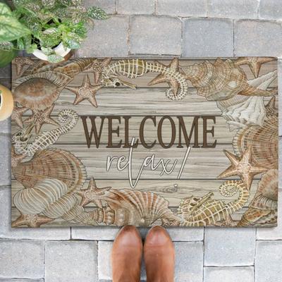 Laural Home Welcome Shellax Outdoor Door Mat