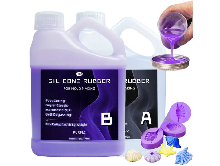 Caoutchouc de Silicone liquide 20A, fabrication de moules en Silicone 17.6OZ-rapport de mélange 1:1, moule en Silicone pour moules en résine, fabricant de moules en Silicone