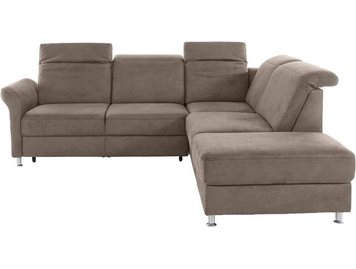 Ecksofa, Luxus-Microfaser Florence, Braun Savannah, 249×221 cm, Mit Kopfteilverstellung & Bettfunktion, Sit&More
