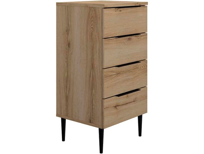 Kommode GAMI Kommode 4 Schubladen , braun (eiche helvezia), B:48cm H:78cm T:45cm, Holzwerkstoff, Sideboards, Kommode