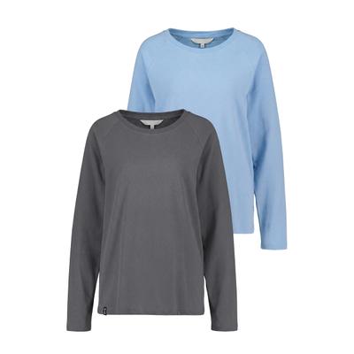 Langarmshirt ALIFE & KICKIN "Damen GaiaAK A Langarmshirt, Shirt", Damen, Gr. XS, irongate, fjord, 100% Baumwolle (Bio), Shirts Langarmshirt, leichtes Jersey-Oberteil aus Bio-Baumwolle mit Raglan-Schnitt