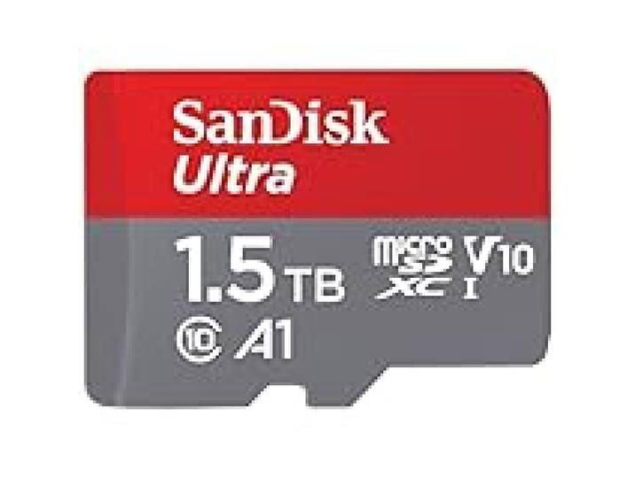 SanDisk Ultra microSDXC + Adaptateur SD 1.5 To (pour Android Smartphone et Tablette, Video Full HDD, jusqu'à 150 Mo/s, UHS-I, La Performance A1, V10, Class 10, U1)