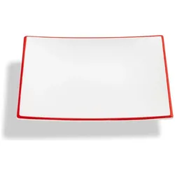 Gmundner Keramik Rubinroter Rand, Dessertteller Trend (20x20cm), Teller, Rot