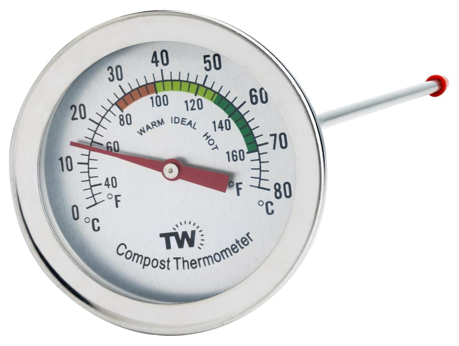HOMEDE Compostthermometer van roestvrij staal, 50 mm