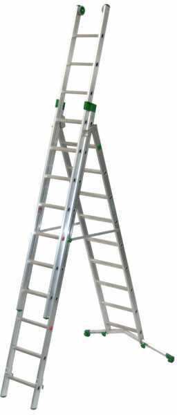 Facal Super Prima P320-3, 9+10+10 gradini, 7.20 m - Scala in alluminio allungabile - Altezza stimata operativa 8.20 m
