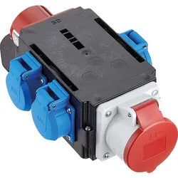 CEE-Kompaktverteiler CEE Stecker + Kupplung 16A + 3x Schuko-Steckdosen Bachmann