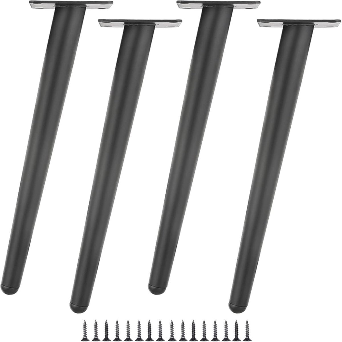 Set van 4 zwarte metalen meubelpoten van 25 cm voor meubels